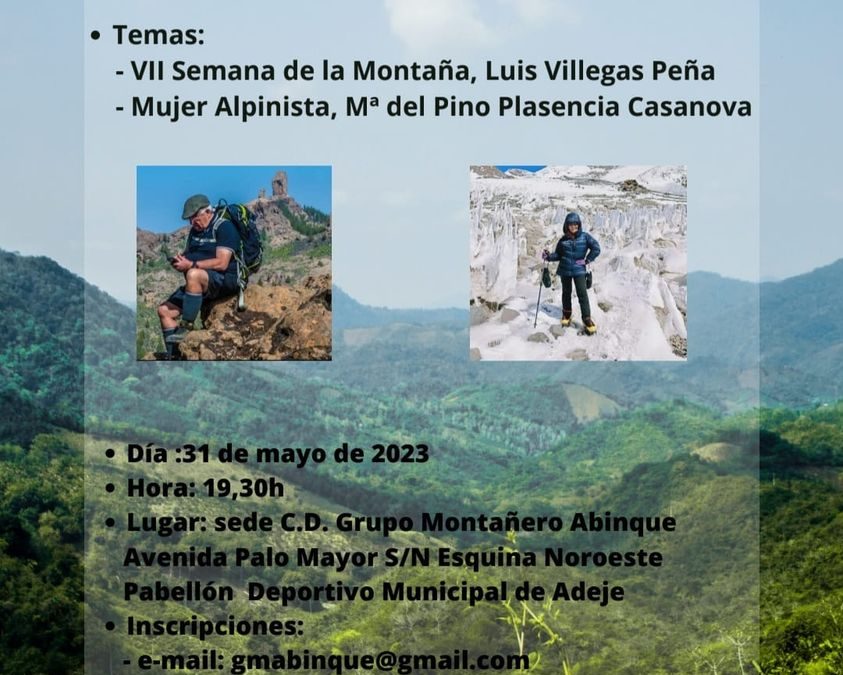 Charla “Pasión por la Montaña” organizado por el Grupo Montañero Abinque